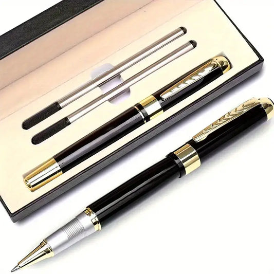 Custom Engraved Luxury Pen with Gift Box - Black & Gold