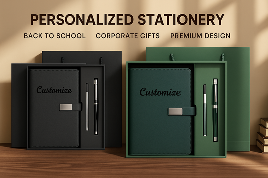 Custom Engraved Luxury Notebook & Pen Gift Set - New