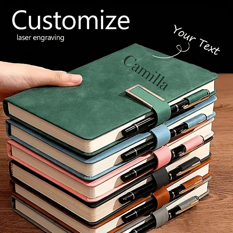 Personalized Engraved A5 Leather Notebook - New