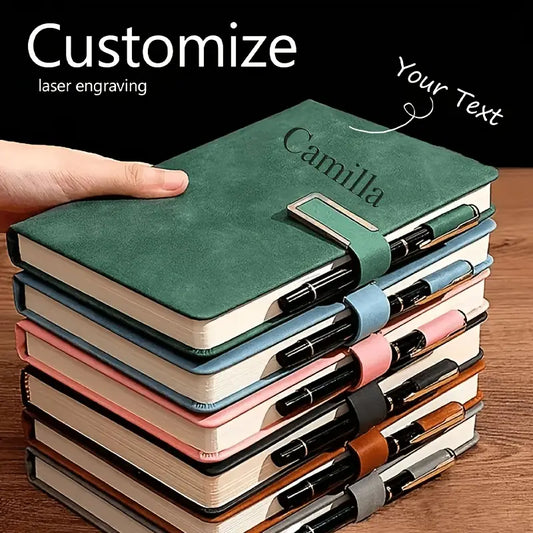 Personalized Engraved A5 Leather Notebook - New