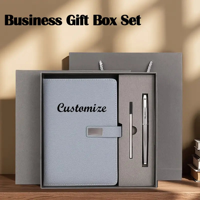 Custom Engraved Luxury Notebook & Pen Gift Set - New