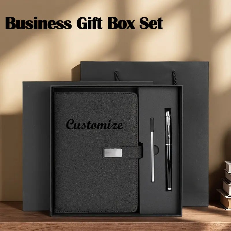 Custom Engraved Luxury Notebook & Pen Gift Set - New