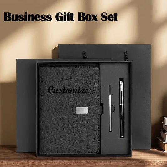 Custom Engraved Luxury Notebook & Pen Gift Set